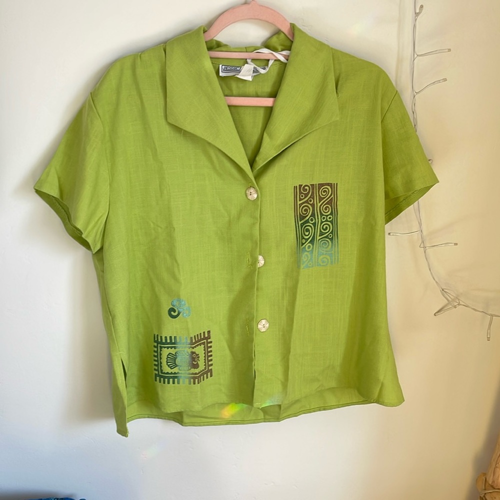 Vintage, Jessica Howard lime, green blouse